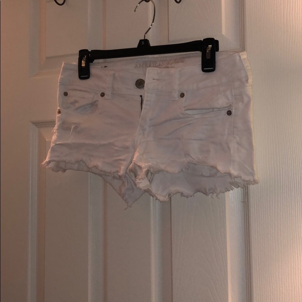 American eagle mid rise ripped shorts